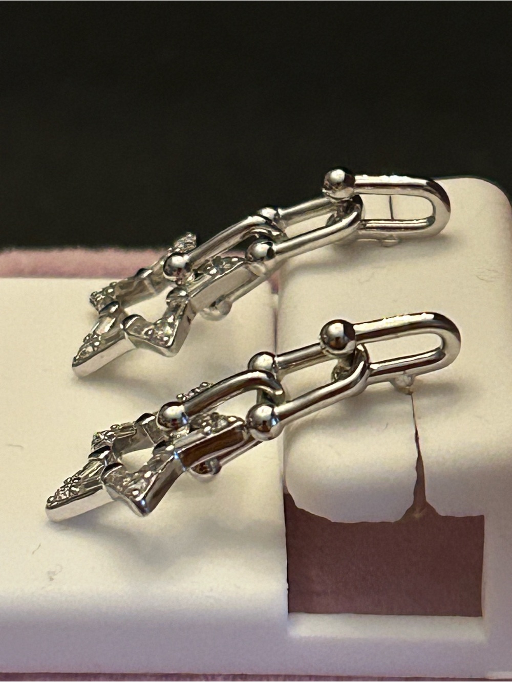 2.00CTW Moissanite 925 Sterling Silver Star ⭐️ Dangle Drop Push Back Earrings - Picture 6 of 11